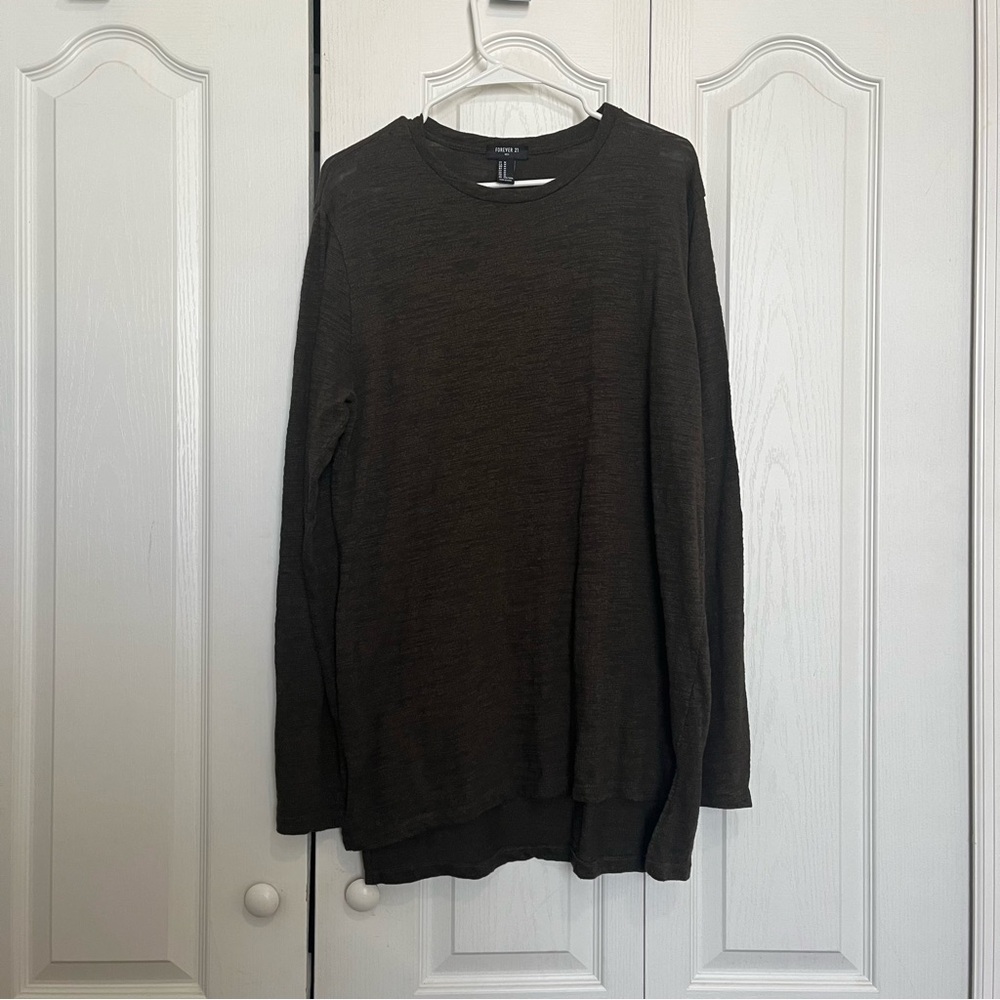 Forever21 Dark Olive Long Sleeve Top (Box C)